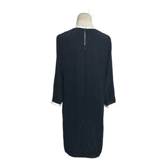 St. Emile black with white trim 3/4 sleeves sheath dress size 8 - Picture 4 of 12